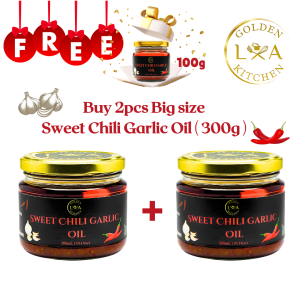 Golden L.A Kitchen 2pcs Big Jar 300g Sweet Chili Garlic Oil Get FREE 100g | Healthy Choice Flavorful | Chili Sauce