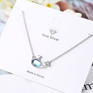 Dây chuyền cá voi ánh xà cừ lấp lánh mẫu mới phong cách hàn quốc kpop dễ thương