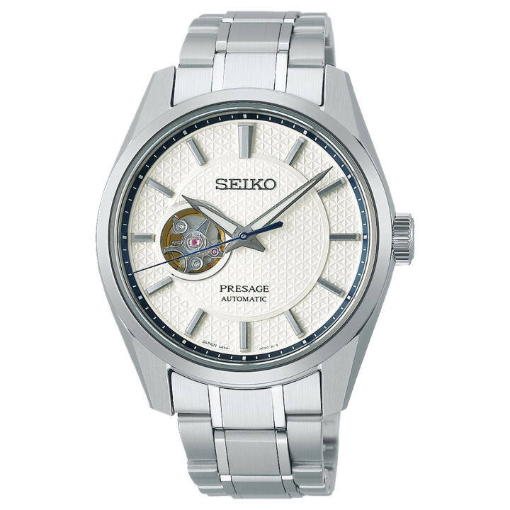 SEIKO Presage Sharp Edged SPB309J1 Open Heart White Dial Automatic