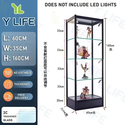 OAK Glass Display Cabinet 3C Tempered Door Storage Cabinet Bookshelf Cabinet