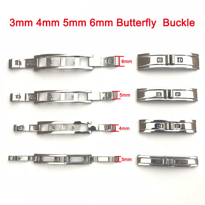 Watch Accessories Folding Watch Butterfly Buckle 3/4/5/6mm Steel