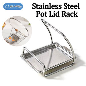 MLADEN Stainless Steel Pot Lid Holder Cutting Board Spatula Rest Rack Multifunctional Kitchen Utensil Storage Organizer with Drip Tray