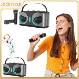 Portable Wireless Speakers with 2 Microphones Subwoofer Powerful Sound Box Rechargeable Battery for Girls Boys Family Home Party Birthday Gifts