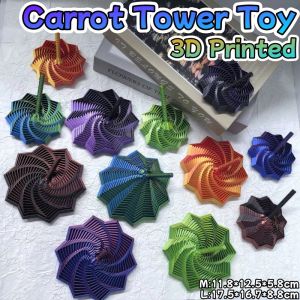 3D Printed Optical Illusion Folding Childrens Educational Toy Polygonal Carrot Tower Decompression Spiral Three-Dimensional Design Toy