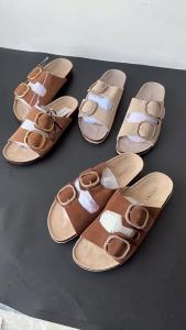 [Free Shipping] 2026 Spring New Fashion Versatile Single-Strap Slippers for Daily Wear with Large Round Buckle and Cork Sole for Women