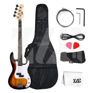 ZLG 4-String Sunburst Electric Bass with Amplifier Alnico pick up- Professional&beginners Free gifts Fast Shipping