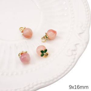 1pcs Copper 14K Gold Peach Lucky Bag Shape Pendant Charms for Bracelet Necklace Earring DIY Jewerly Craft Making Findings
