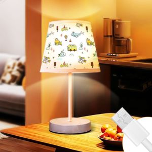 FOUNDTWO Vật liệu nhẹ Đèn bàn ô tô Vải mềm Ánh sáng không chói Đèn bàn cạnh giường Thú vị Dáng vẻ hoạt hình Đèn ngủ cho trẻ em Phòng ngủ trẻ em