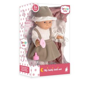 NCUMBE ทั้งตัว ชุดตุ๊กตารีบอร์น ผ้าห่มเสื้อผ้าจุกนม ตะกร้ามือ ตุ๊กตาเด็กเล็กจำลอง ของขวัญวันเกิด สมจริง ตุ๊กตาเด็กขนาด 30 ซม. ของตกแต่งตุ๊กตา