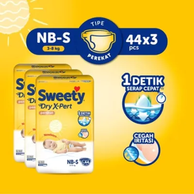 Sweety Bronze Xpert Comfort NB-S44 x3 (3-8 kg) isi 132 pcs