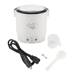 【New Arrivals】12/24V 100W 1L Electric Portable Multifunctional Rice Cooker Food Steamer for Trucks