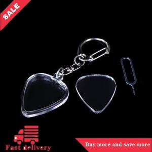 [COD] Guitarist lưu trữ guitar chọn hộp bộ sưu tập rõ ràng chủ Keyring Túi hình trái tim chọn kích thước trường hợp phụ kiện âm nhạc
