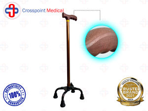 SILVER  Quad Cane STRAIGHT STYLE