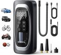 Tire Inflator Portable Air Compressor, Faster Inflation Cordless Car Air Pump with Tire Pressure Gauge, One Click Smart Air Pump Tire Inflator, 150PSI Air Compressor Motorcycle for Car, Bicycle, Ball. 