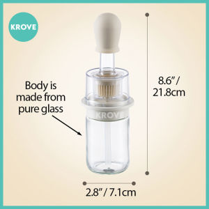 Premium 2-in-1 Oil Brush & Dropper Set Glass Container Sauce Transparent Storage Jar Bottle Grilling Basting Durable Airtight Sealed Leakproof Kitchen Cooking Baking Seasoning Condiments Organizer Minimalist Aesthetic High Quality