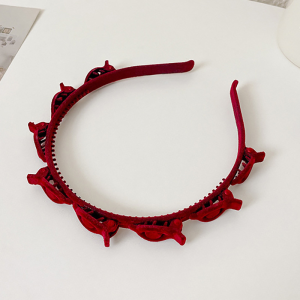 Vintage Velvet Korean Forehead Braided Hair Hoop Headband for Women Headwear Fashion Accessories