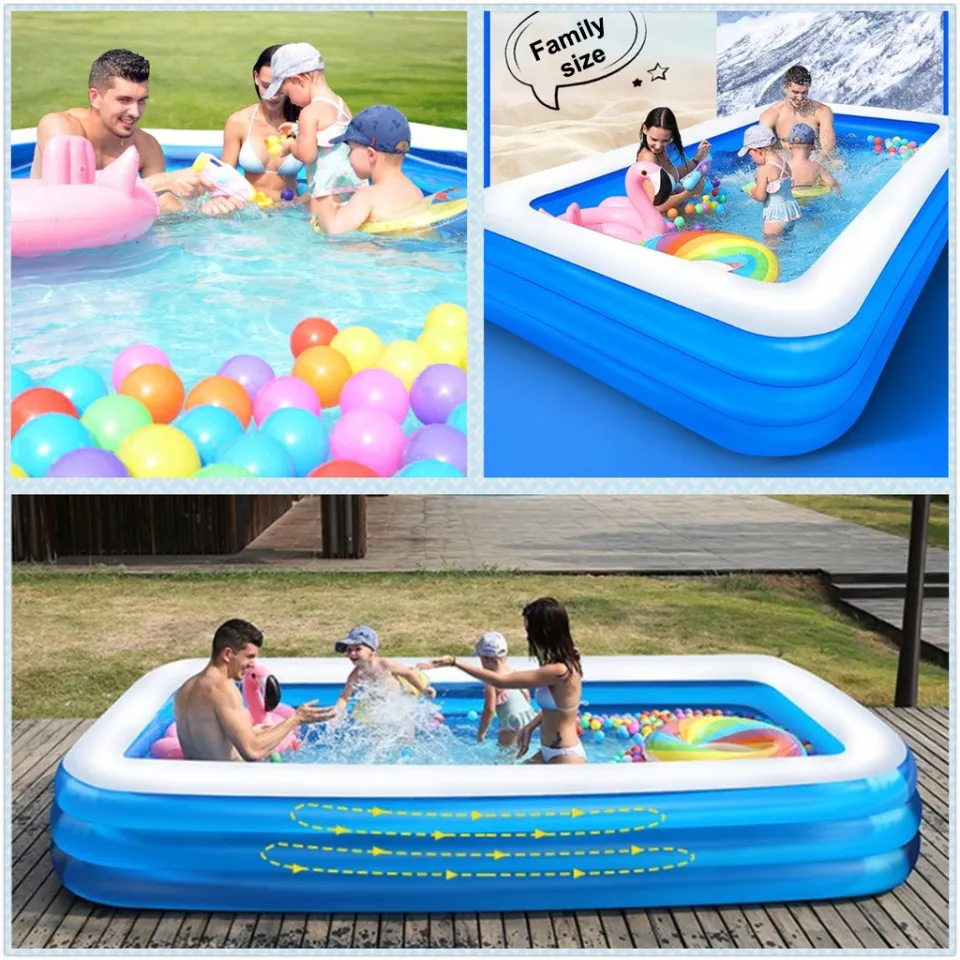 【TOP SALE+5 Layers】Inflatable Swimming Pool for Kids, Outdoor Portable  Foldable Swimming Pool,5 Layers Thickening Swimming Pool with Electric Air  - Main Image