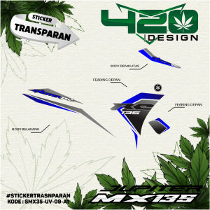 Striping Transparan UV Yamaha Jupiter MX 135 tahun 2010 2011 2012 2013 2014 Custom Desain - List Semifull Jupiter MX 135 Transparan - Kode SMX35-UV - 420 Design