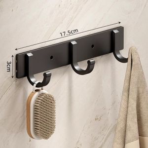 INNEWIN Heavy Duty Load Bearing Wall Mounted Hook Rack Strong Adhesive Aluminum Alloy Towel Rack Hook Durable 3-8 Hooks Entrance Wall Hanger Bathroom Towel Hanging