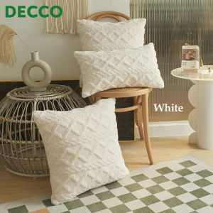 DECCO 30cmx50cm/45cm/50cm Sofa Non Woven Fill Inner Pillow Jacquard Plush 3D Geometric Pillow Case - Fulfilled by DECCO SHOP