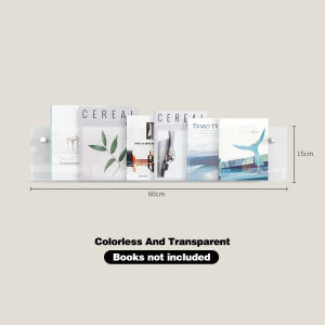 Transparent Acrylic Wall Decoration Magazine Storage Rack Newspapers Records Wall Mounted Shelf