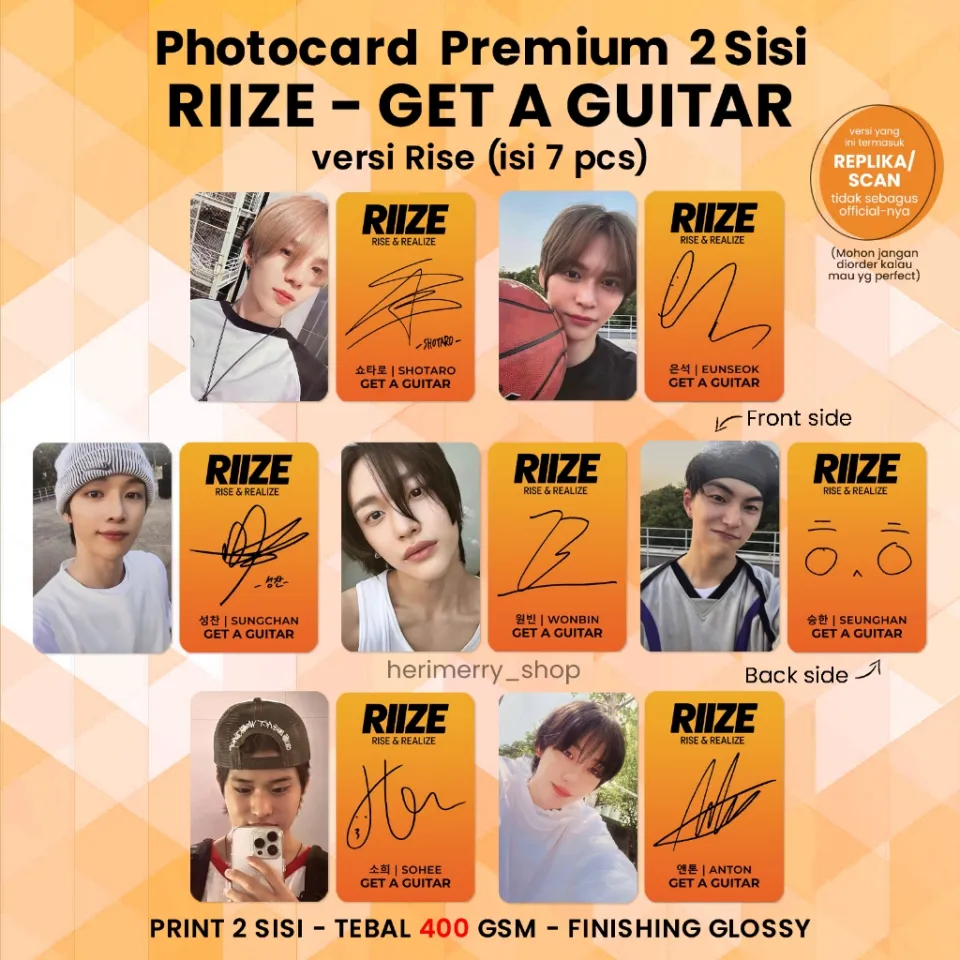 ISI 7 PCS) Photocard RIIZE GET A GUITAR - Potocard PC Premium 2