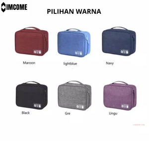 IMCOME Cable Pouch Bag Organizer Tas Wanita Dan Pria Tempat Penyimpanan Charger Handphone dan Laptop Waterproof Serbaguna