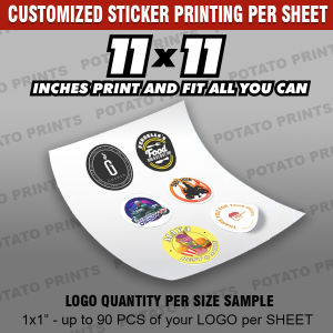 CUSTOMIZE LOGO STICKER PRINTING PER SHEET (BIG DISCOUNT) - HIGH QUALITY VINYL Indoor Outdoor Vinyl Sticker Waterproof&Non-Faded