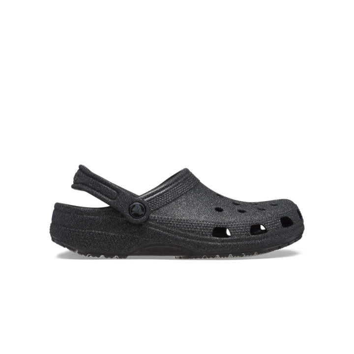 Giày Clog Unisex Crocs Glitter Classic Black Glitter