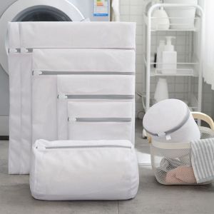 SDFBN ตาข่ายหนาแน่น ทนทาน ผ่านการรับรอง ตะกร้าซักผ้า กระเป๋าเสื้อผ้า ถุงซักผ้า ถุงซักผ้า