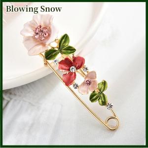 Blowing Magical house WEICHENG Elegant Rhinestone Pin Flower Brooch Women Simple Lapel Pin Accessories