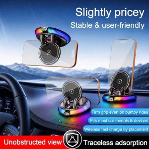 GENENIC Có thể xoay 360 độ. Giá đỡ điện thoại trên xe hơi tích hợp sạc Từ tính Sạc nhanh Giá đỡ sạc không dây. Bến tàu Ánh sáng xung quanh nhiều màu sắc. Sạc gắn trên xe Xe hơi