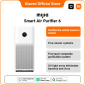 Xiaomi Mijia Smart Air Purifier 6 | 443m³/h CADR HEPA Filter 5 Sensors 5-Stage Purification Bacteria Removal Odour & Second-hand Smoke Removal Low Noise Energy Saving 29-50㎡ Rooms