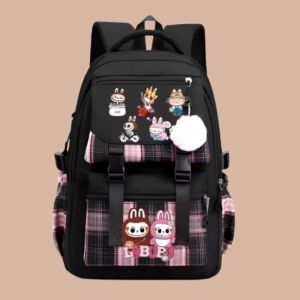 Tas Ransel Sekolah Anak Karakter Labubu Terbaru Backpack Punggung Kanvas Sekolah Anak SD>SMP>SMA