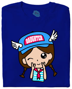 ROYAL BLUE CARTOON Round Neck Cotton Family T-Shirt Grandpa Grandma Dad Mom Daughter Son By Jordi Mosuela Store