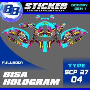 Decal Scoopy BISA HOLOGRAM Full Body Full Blok Dekal Sticker Scoopy FI 2013 2014 2015 2016 Scp 27