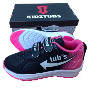 Sepatu Sekolah Anak Laki Laki Perempuan Warna Hitam Putih Murah Tali Perekat Rekat Velcro Kecil Tanggung Umur 6-10 Tahun PAUD TK SD SMP SMA Kelas 1 2 3 4 5 6 7 8 9 0-KIDZTUBS1231212016