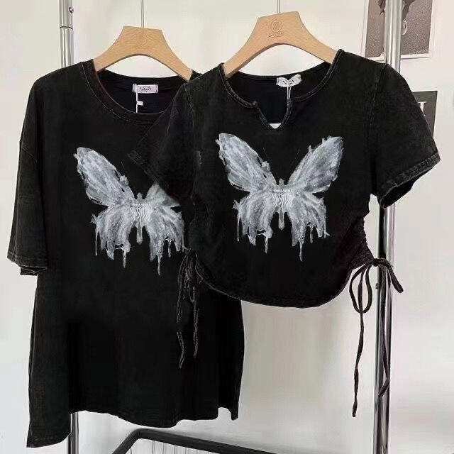 【GANNI】BUTTERFLY PRINT SHORT SLEEVE T SHIRT 