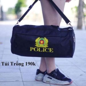 Túi trống thể thao Police Army thêu logo phong cách
