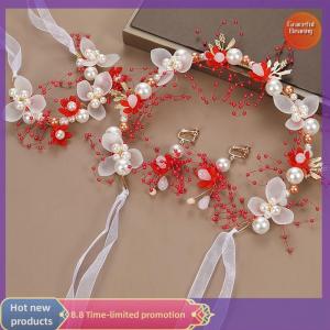 Graceful ที่คาดผมไข่มุกสำหรับเจ้าสาวพวงมาลัยดอกไม้สำหรับเจ้าสาวที่คาดผมเครื่องประดับผม