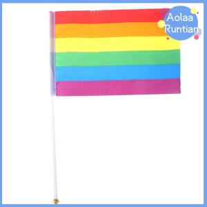 Aolaa 5X Rainbow Handheld Waving Flag Gay Pride Lesbian Peace LGBT Banner Festival