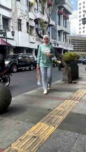 KAOS TANGAN PANJANG WANITA SIX DIARY MOTIF IJO SEMEN JEANS | SIX DIARY