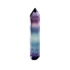 JOYPICKS Energy Stone Natural Colorful Fluorite Hexagonal Column Geometry Shape Raw Stone Ornaments Natural Single-Pointed Crystal Hexagonal Single Pointed Gem Crafts