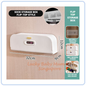 【DAILY ESSENTIAL】 Wardrobe Side Wall Underwear Storage Drawer and Flip Top Box