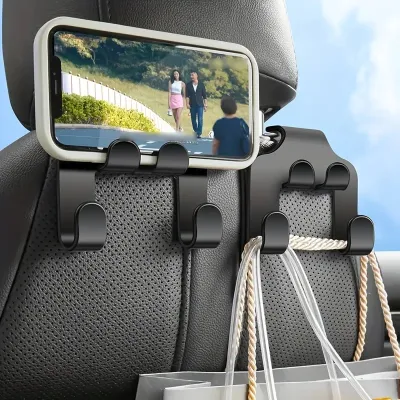 Car Back Seat Hook Hanging Storage Mobile Phone Holder Stand Durable Headrest Bracket Hangers Storage Universal