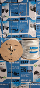 Kabel Coaxial RG59 + Power Panjang Kabel 300 Meter Kabel Coaxial CCTV RG59 + Power