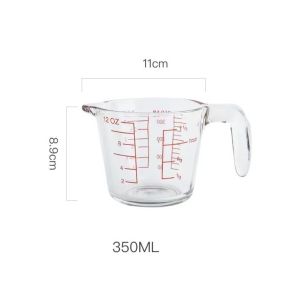 ถ้วยตวงแก้ว 350/500/1000 มล.มีสเกล ทนร้อน 3หน่วยตวง(CUPOzml) ใช้กับไมโคเวฟได้