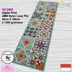Tren-D-rugs - Karpet Keset Kaki digital print alas lantai kamar tidur runner dapur lorong panjang  kitchen mat anti slip murah 50 cm x 180 cm - NMs