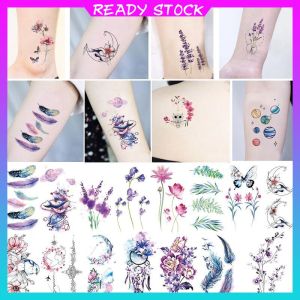 สติกเกอร์รอยสักกันน้ำได้สติกเกอร์รอยสักคู่สำหรับผู้ชายและผู้หญิงลายสักสดใสขนาดเล็กแสดงบุคลิกภาพ