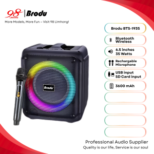 Speaker BTS-1935 Brodu 6.5 Inch Bluetooth Speaker with 1 Rechargeable Wireless Microphone